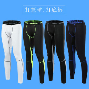 篮球打底裤长裤男士打篮球运动紧身裤透气速干弹力印花打底压缩裤