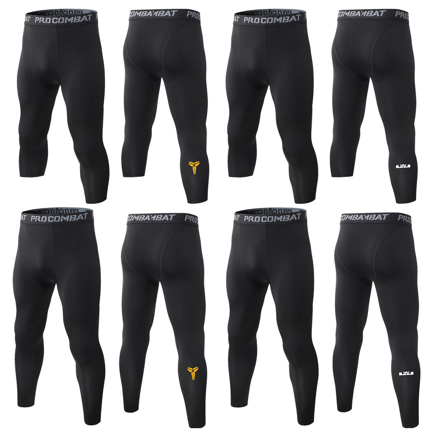 专业打篮球打底裤男士跑步训练篮球紧身裤透气弹力速干七分裤长裤