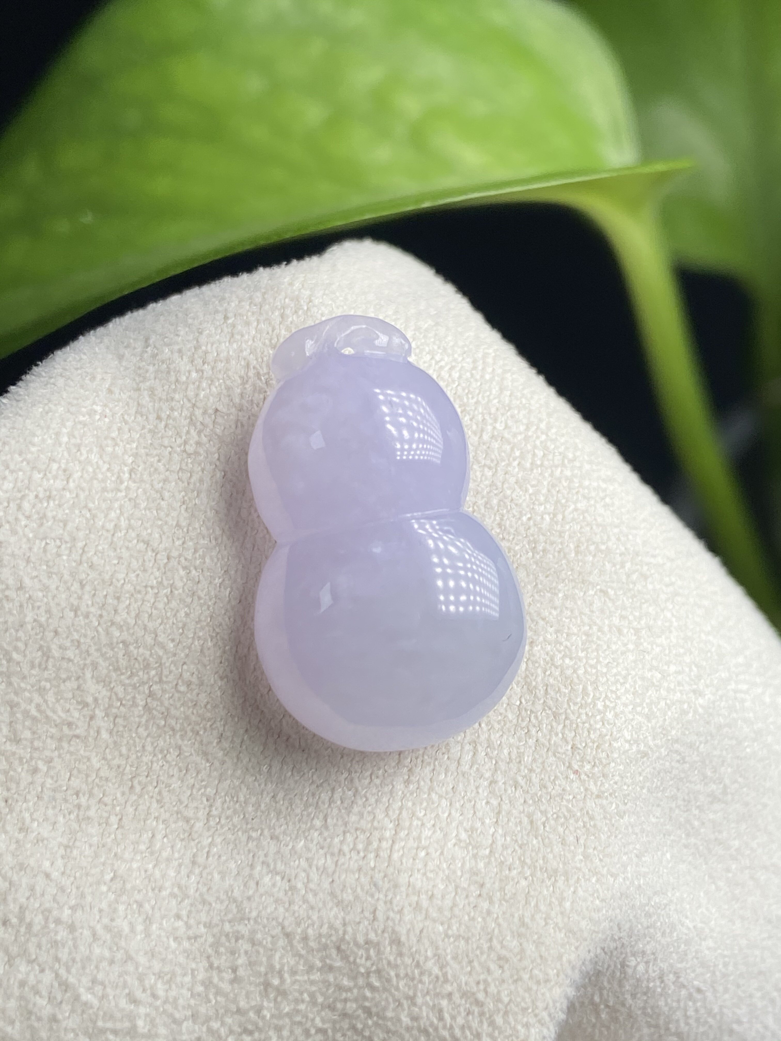 天然翡翠a货冰紫罗兰玉葫芦吊坠19*11.6*7.6mm328