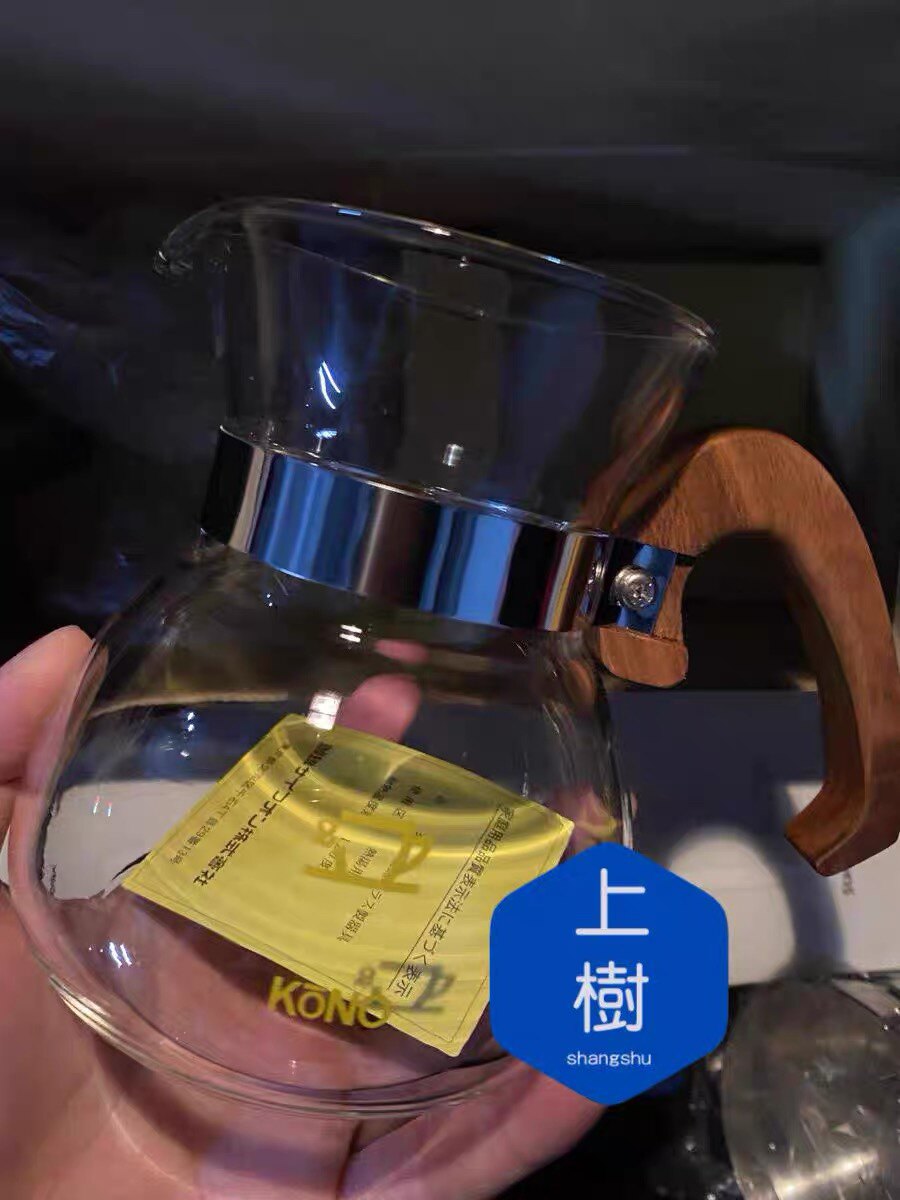 日本kono原装樱花木原木原装手柄单壶咖啡茶玻璃壶单壶包邮