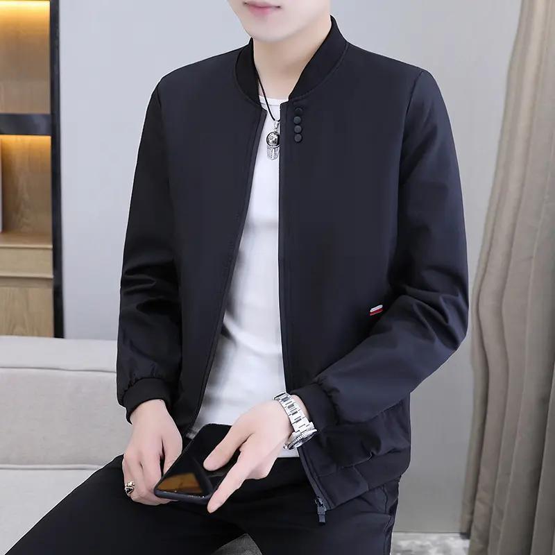 男士外套春季修身夹克潮棒球服休闲立领2026上衣薄款男装外套春装图片