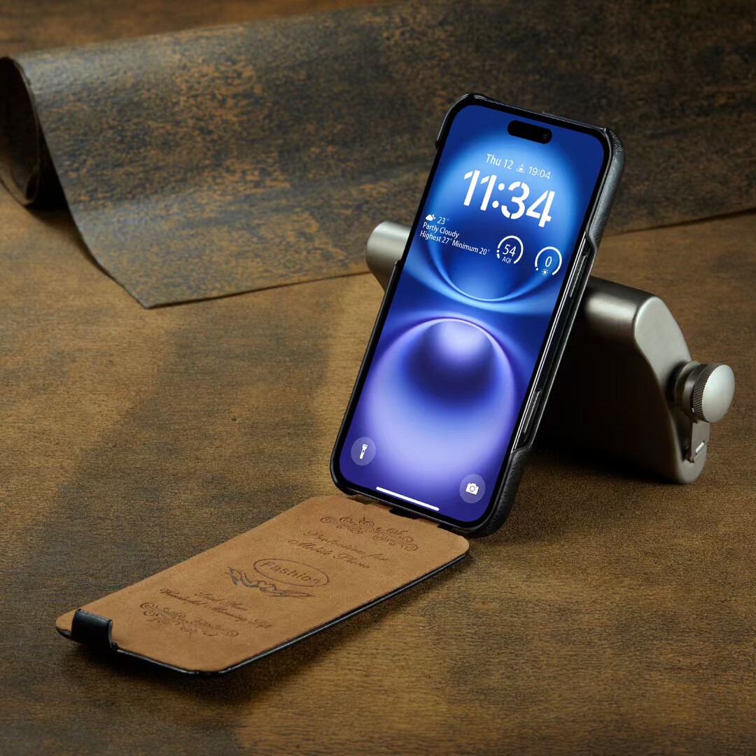高级感殴美大牌手机壳苹果16promax上下翻盖插卡iphone15pro真皮标15promax秋冬轻奢鱼子酱简约保护套
