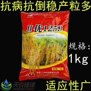 II You 1259 Er You Liang You 1259 гибридные семена риса Indica, устойчивость к болезням риса и устойчивость к полеганию, стабильный урожай, Фуцзянь Люсан, 1 кг.