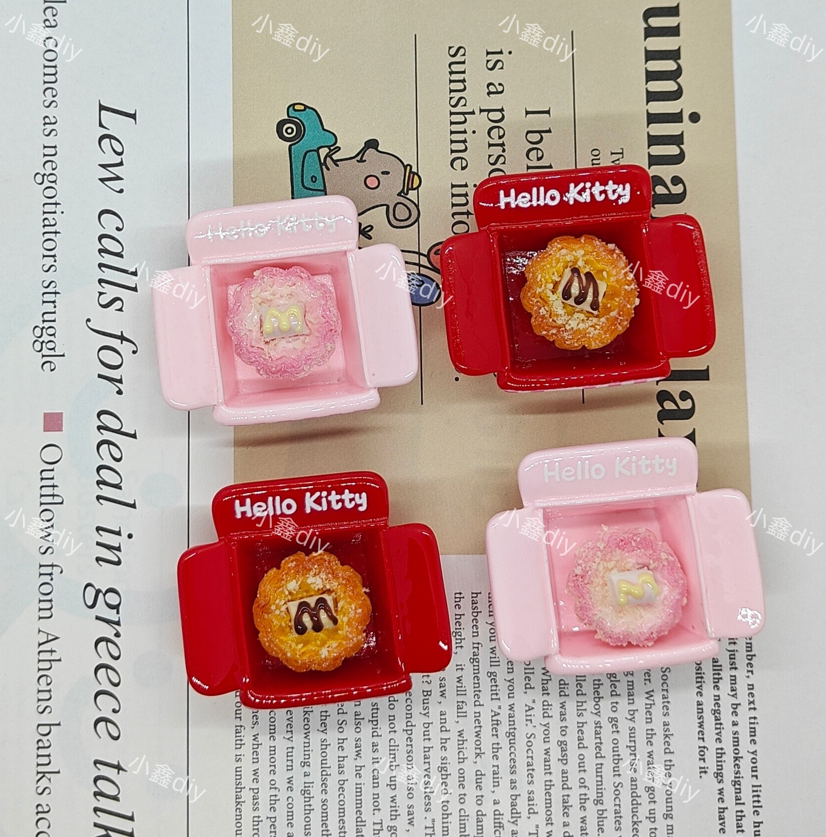 定制蛋挞盒套装场景摆件奶油胶diy手工树脂配件仿真微缩食玩摆件