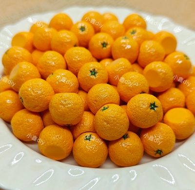 定制迷你橙子半切diy仿真微缩食玩树脂配件奶油胶捏捏装饰摆件