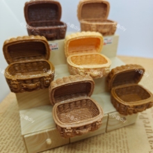定制微缩仿真面包编织筐食玩捏捏摆件 过家家玩具diy手工树脂配件