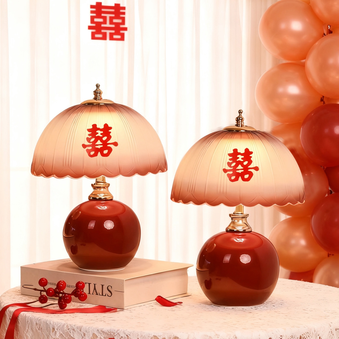 陶瓷长明灯！结婚台灯婚房台灯