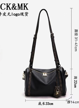 头层牛皮Express购物袋大容量波士顿包女腋下包单肩斜挎枕头包包