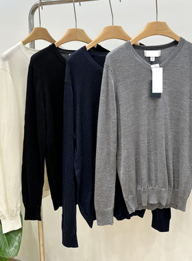 经典德国扬子纱 100%美利诺羊毛可机洗羊毛开衫 男士套头衫A1-152