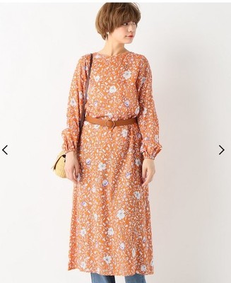 衬衫款印花长款连衣裙