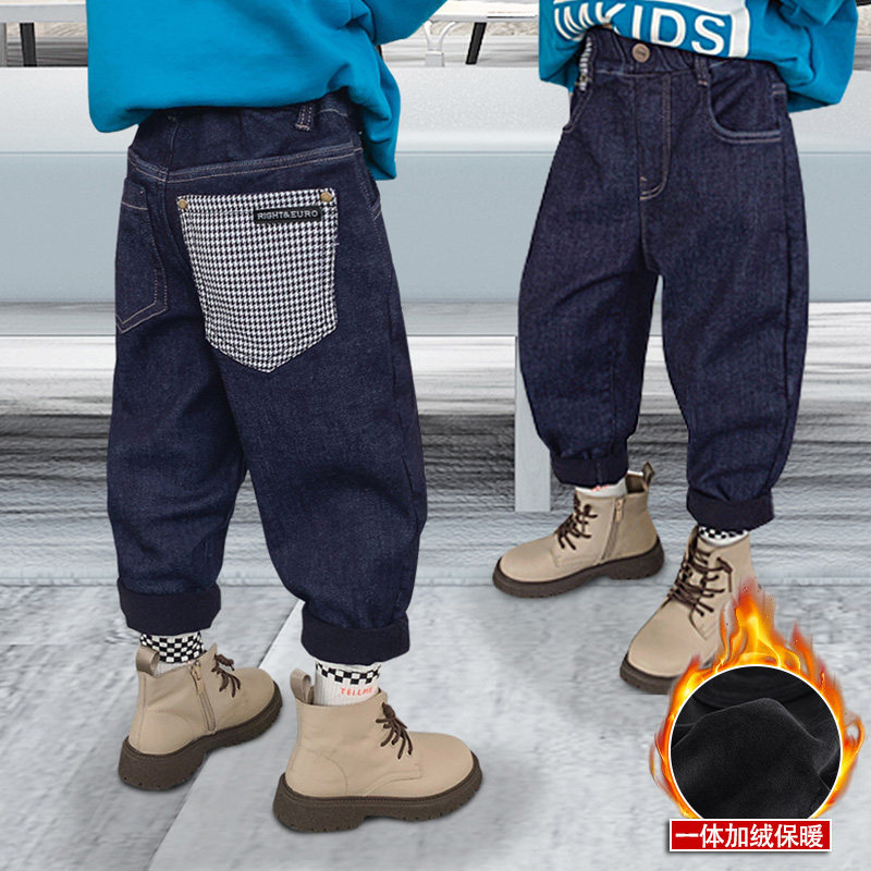 新款男童裤子加绒加厚儿童牛仔裤2025秋冬韩版一体绒宽松休闲长裤,童装/婴儿装/亲子装,裤子,淘宝优惠券,粉丝福利购,淘宝优惠卷