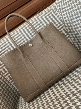 H家手工手缝蜜蜡线GARDEN花园包2025新款NEGONDA头层牛皮手提女包