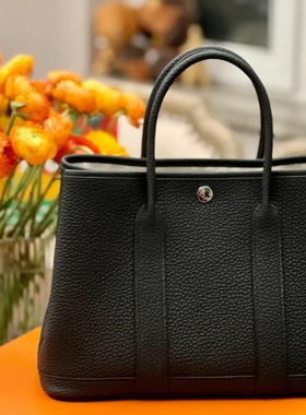 全手工手缝蜜蜡线花园包30cm进口negonda头层牛皮托特包手提女包