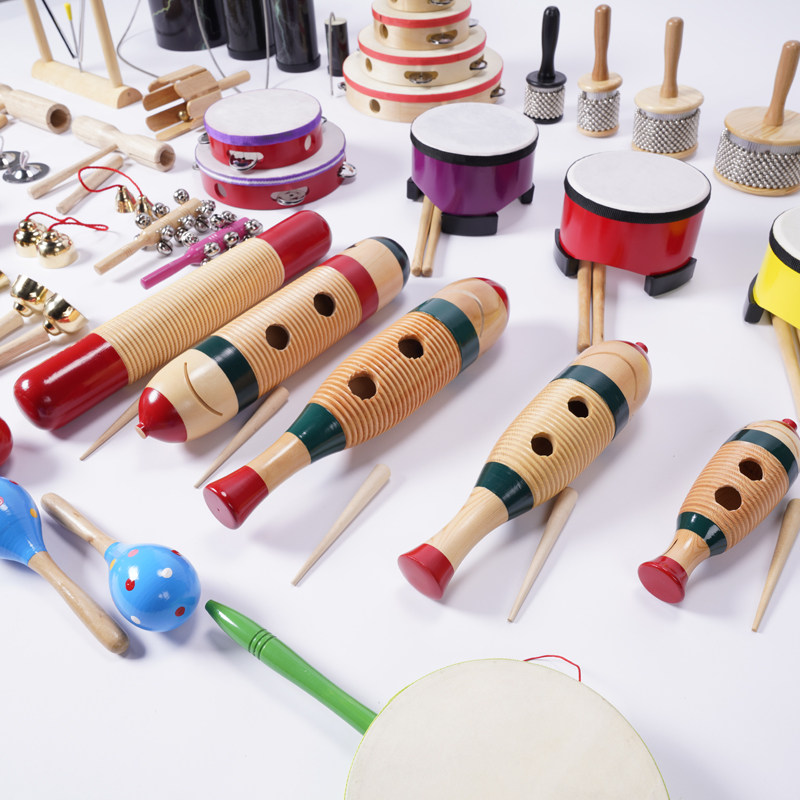 蛙鸣器儿童奥尔夫打击乐器早教鱼蛙筒蛙声蛙鸣桶宝宝敲击音乐玩具