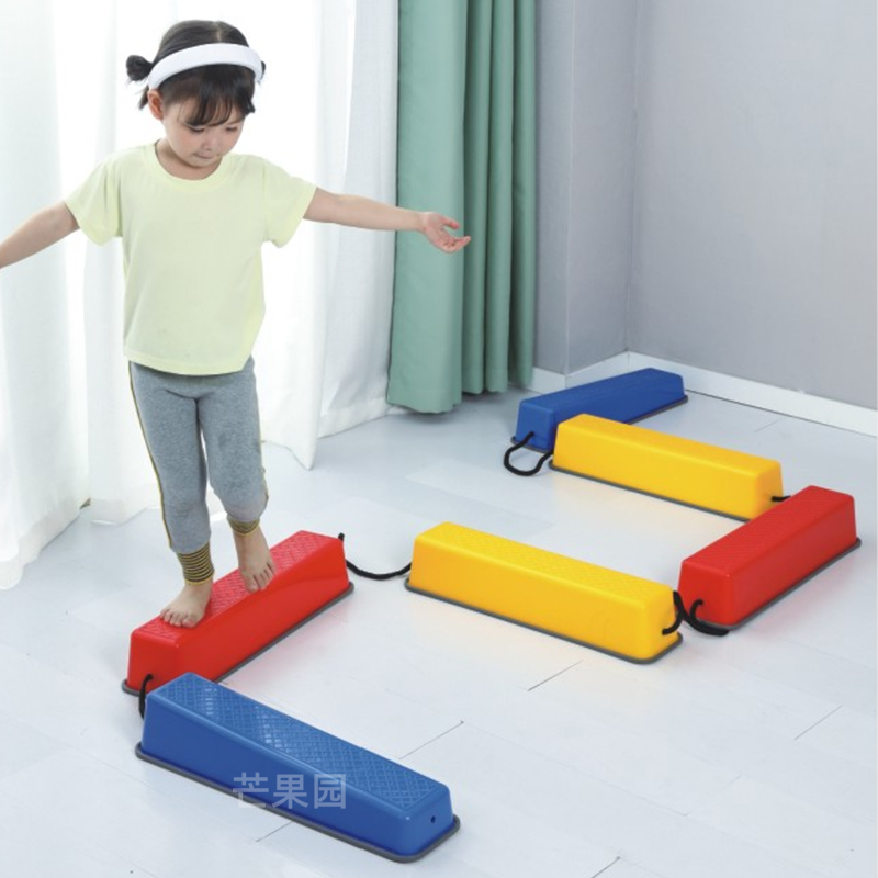 长方形平衡木独木桥儿童感统体能训练教具运动防滑过河石玩具器材