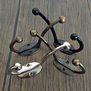 双钩挂钩挂衣钩衣服挂钩壁挂墙壁仿古挂衣架进门墙上衣帽钩排钩