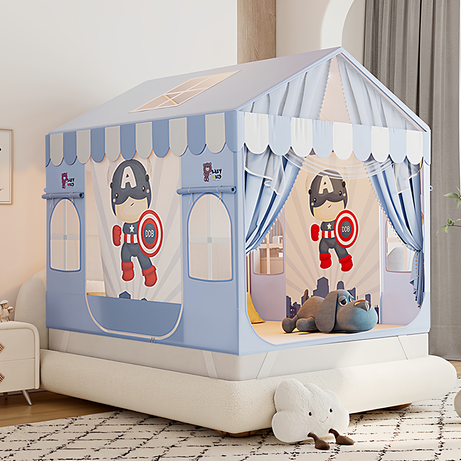 2025新款儿童蚊帐防摔全底蒙古包