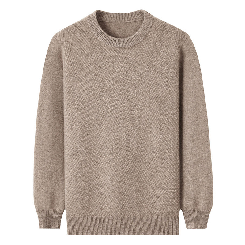 全山羊绒衫圆领提花三种花型7针加厚抗严寒保暖轻盈羊毛衫毛绒衣