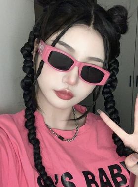 长方形欧美男女字母墨镜