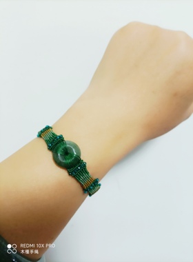 节节高竹报平安手绳手工编织非遗蜡线编绳成品