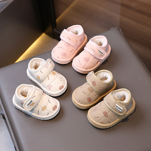 加绒加厚保暖雪地靴棉鞋冬季保暖鞋婴儿学步鞋男女童鞋1-6岁防水