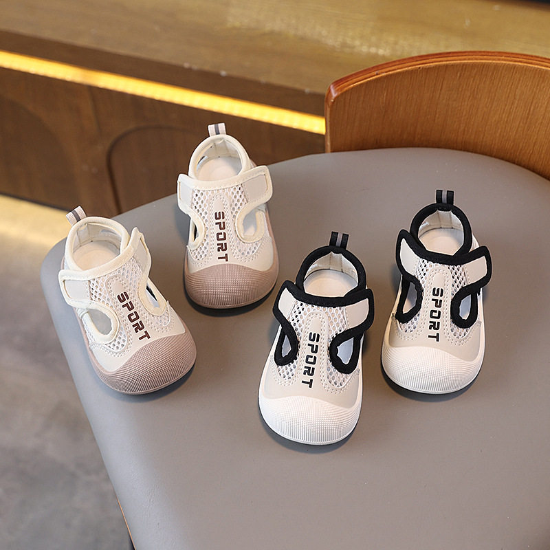 宝宝鞋子1一3岁2春夏季网面包头防踢软底男学步鞋子透气凉鞋女童