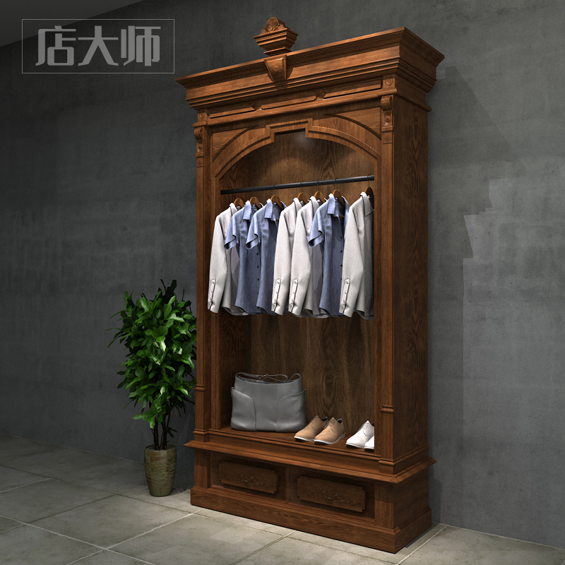 高柜货柜美容院护肤品货架复古欧式服装店衣柜包陈列柜鞋店展示柜