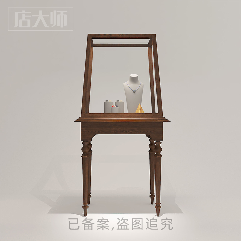 复古高柜珠宝店货柜中岛展示柜中古玻璃饰品柜