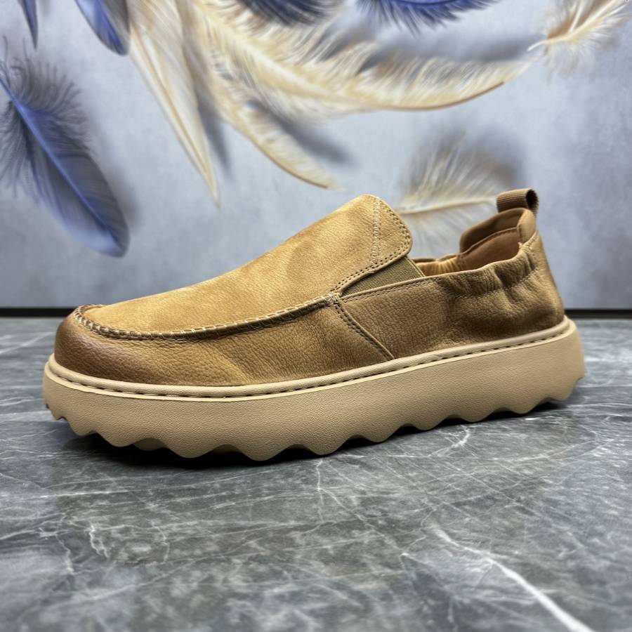 轻便头层牛皮乐福鞋简约复古厚底