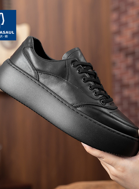 帕达索高帮板鞋男鞋冬季加绒松糕厚底休闲运动鞋增高男鞋221011