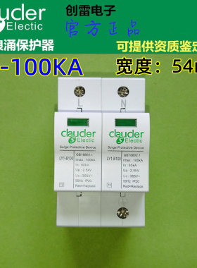 正品浪涌保护器2P100KA家用两相双线防雷避雷电源SPD电涌突波防护