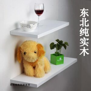 实木烤漆一字隔板 搁板 置物架墙上客厅 墙壁架 隔板架 隔板书架