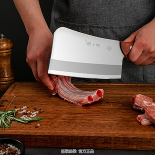 张小泉乌金宽面加长加宽厨师刀具不锈钢菜刀 砍骨刀D100201