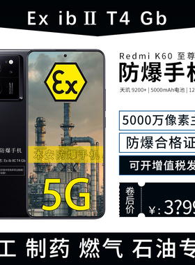 小米红米Redmi K60 至尊版 天玑9200+ 独显芯片X7 EX定制防爆手机化工厂EX医药工业石油天然气专用 带防证书