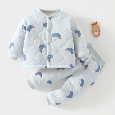 120g棉中厚夹棉衣保暖分体套装