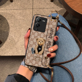 S50promini手机壳S30保护套S20外壳S17皮质感S16全包S19腕带款 DLARA vivo s12斜挎挂绳S15机械熊S18e潮牌S10