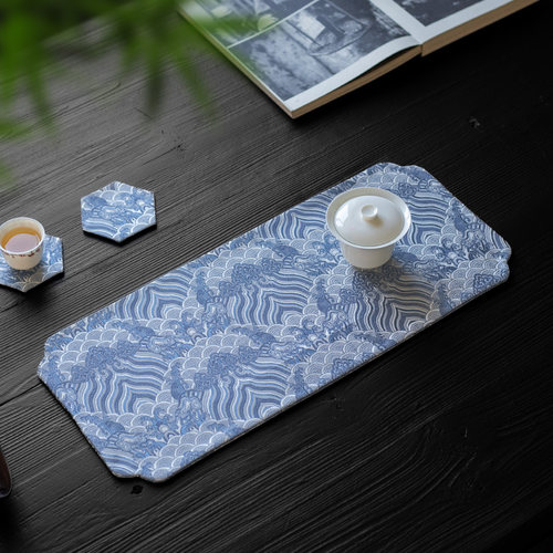言席中式提花干泡小茶席双面可用