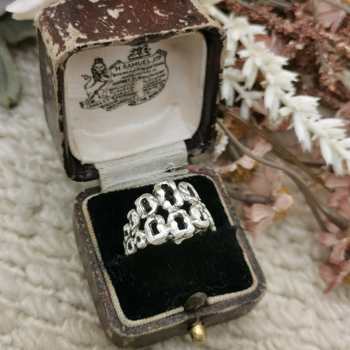 Vintage中古欧洲回流925银老手作戒指大全标14号
