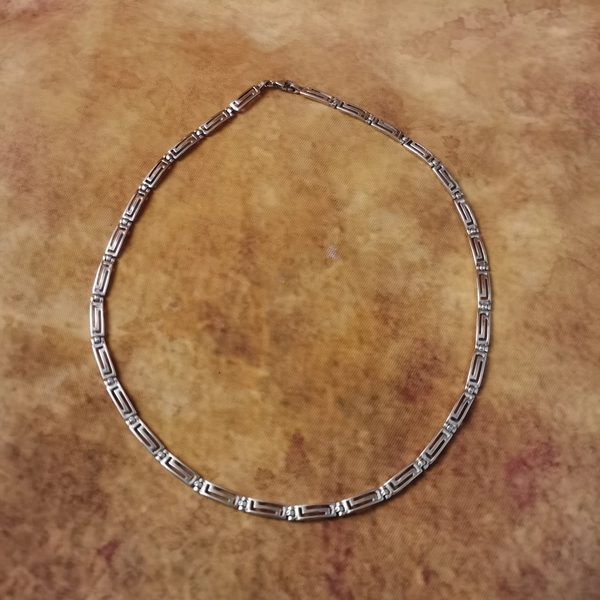 Vintage中古925银 回字纹项链 44cm