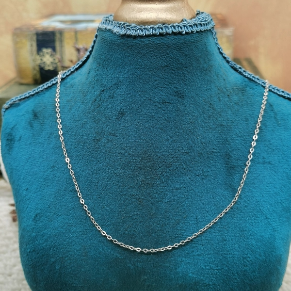 Vintage中古欧洲回流sterling老银O字链项链41cm