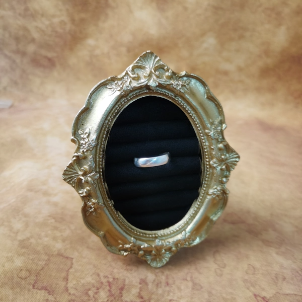 Vintage中古欧洲回流925银素银光面戒指17号