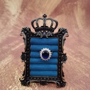 Vintage中古欧洲回流925银锆石戒指14号