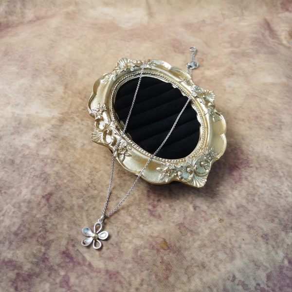 Vintage中古925银雏菊一体链项链品牌40cm