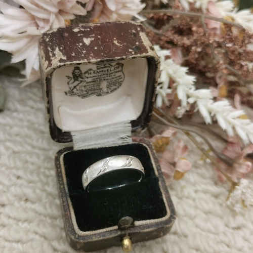 Vintage中古欧洲回流925银素银锆石戒指17号