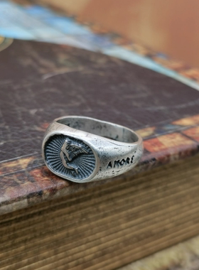 Vintage中古欧洲回流925银素银戒指20号