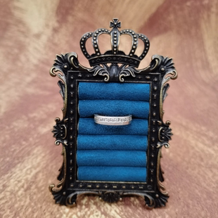 Vintage中古欧洲回流925银锆石戒指15号