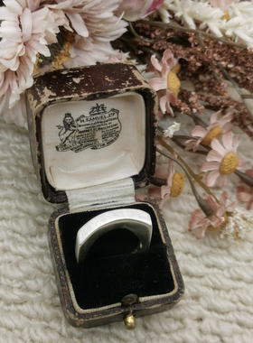 Vintage中古欧洲回流925银素银戒指20号