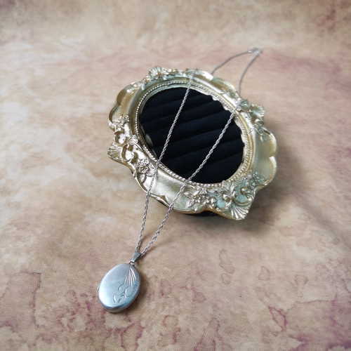 Vintage中古欧洲回流silver老银照片盒相片盒吊坠