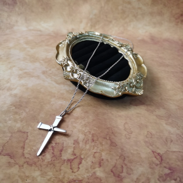 Vintage中古欧洲回流925银十字架吊坠