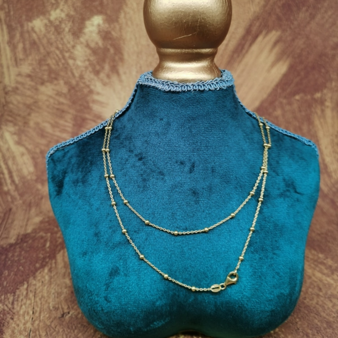 Vintage中古欧洲回流925银鎏金豆豆项链毛衣链70cm,饰品/流行首饰/时尚饰品新,银饰项链,淘宝优惠券,粉丝福利购,淘宝优惠卷